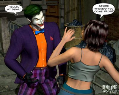 Joker pháo bông một Nóng Babe trong những hẻm