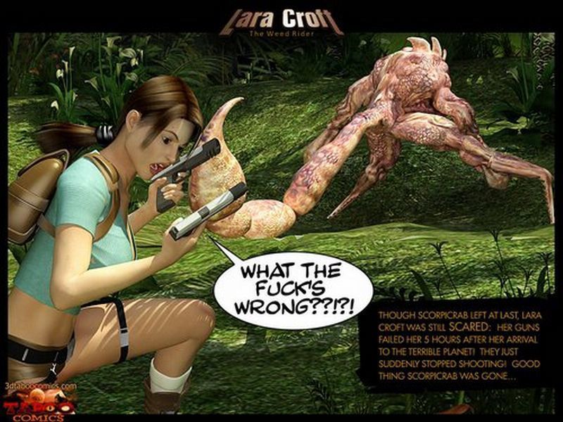 D Lara Croft w chwast Jeździec