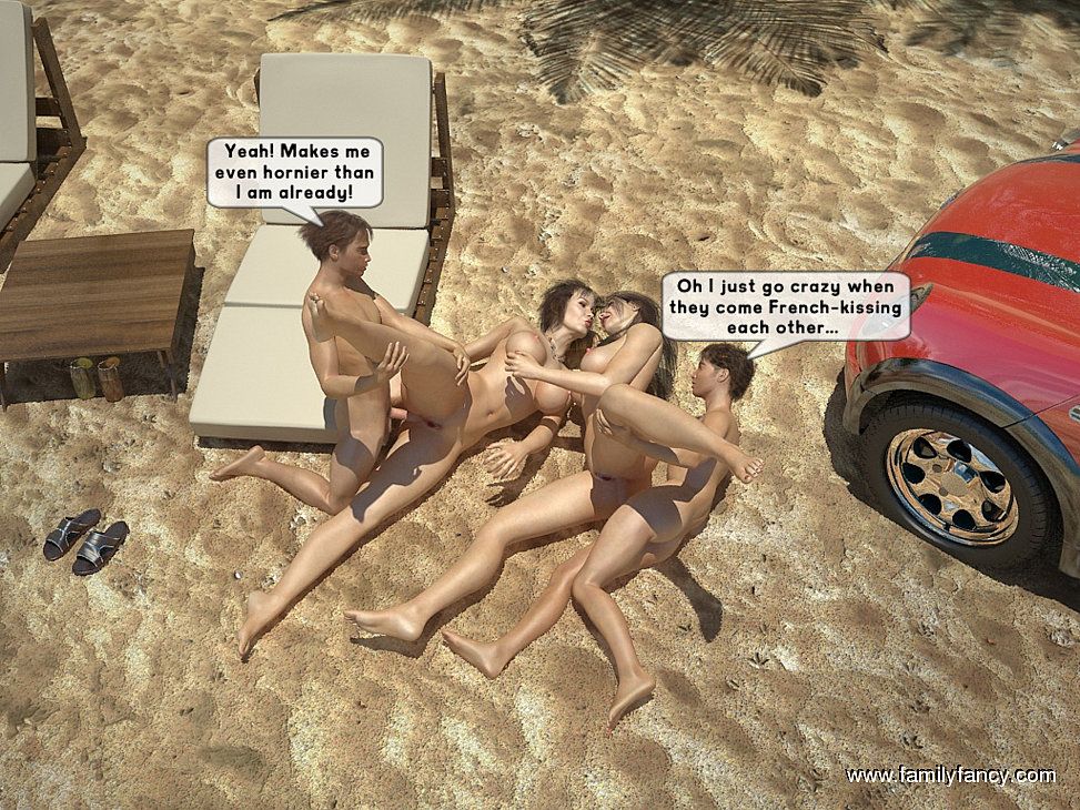 Family orgy at the beach - part 3