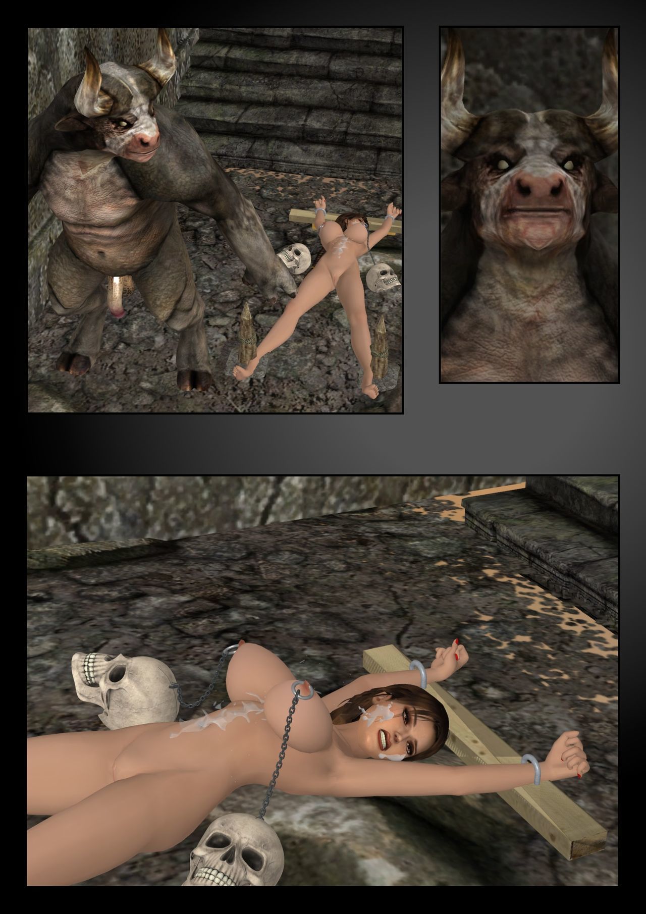 Lara Croft vs bu minotaurus Yarı mamul - PART 2