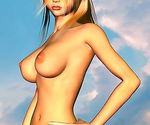 Comics Busty blonde toon babe nude outdoors, 3d  3d fuck sluts