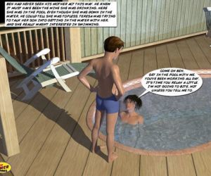 fumetti Mamma e figlio piscina lato 1st timer, pompino anale