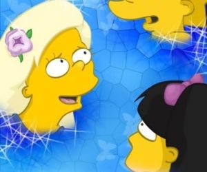 Comics The Simpsons- Lesbian Orgy At School Gym, blowjob , threesome  All