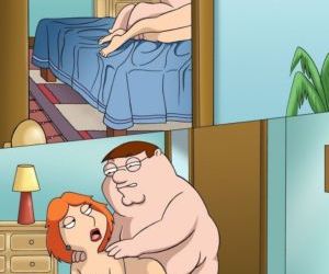 histórias em quadrinhos Família cara Meg loira menina, anal , Boquete Duplo penetração