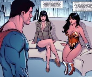Comics Supertryst, threesome  superheroes