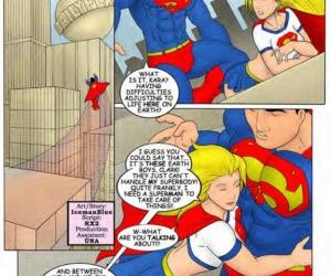Comics Supergirl, threesome , superheroes  iceman-blue