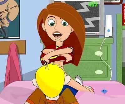 Sexy teen babe Kim Possible fucking Ron while parents are away