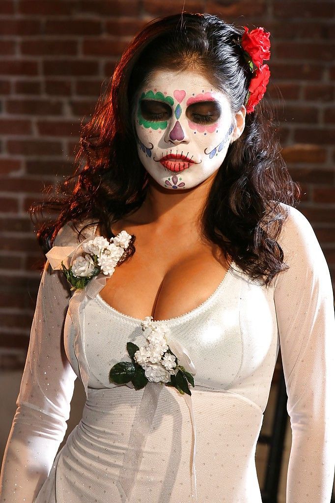 Tuyệt vời latina trong cosplay đơn vị Alexis Amore vị cô ấy hàng đâu.