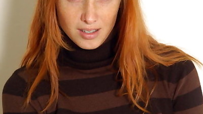 natuurlijke redhead Strips uit Blauw