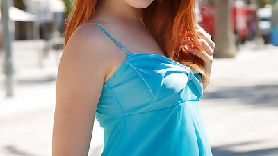 Cute redhead Amarna Miller slips..